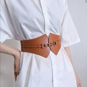 Brown corset chain belt
